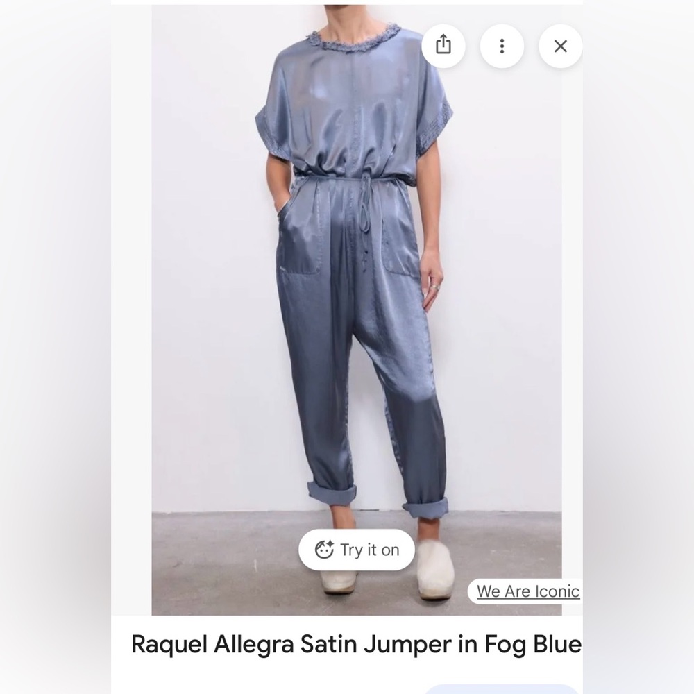 Silky blue Raquel Aalegra size 1 Jumpsuit with Pockets